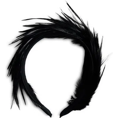 Mango Feather Headband In Black