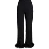 Mango Feather Hem Capri Pants In Black
