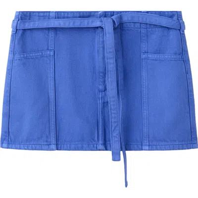 Mango Featuring Hailey Bieber Amber Denim Miniskirt In Blue