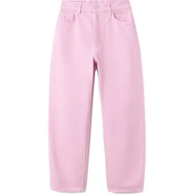 Mango Featuring Hailey Bieber High Waist Jennifer Jeans In Pink