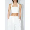 Mango Crop Top Halter Neck In White