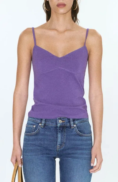 Mango Featuring Hailey Bieber Mimi Top In Purple