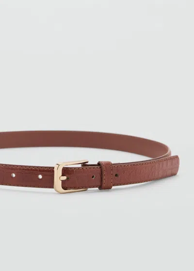 Mango Ceinture Marron - Femme - Xl -