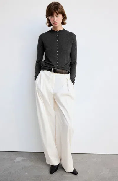 Mango Fine Knit Button Cardigan In Black