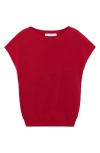 Mango Fine Knit Cap Sleeve Sweater In Brown