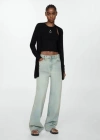 Mango Fine-knit Cardigan Black In Black
