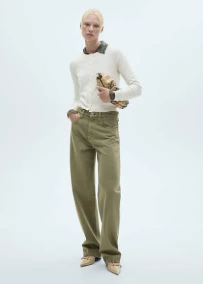 Mango Fine-knit Cardigan Ecru