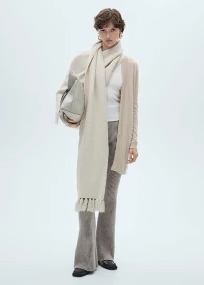 Mango Fine-knit Cardigan Sand