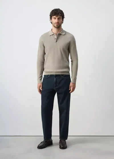 Mango Fine Knit Cotton Blend Polo In Multi