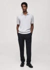 Mango Jersey Revere Collar Polo In Lilas
