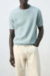 Mango Fine Knit Cotton T-shirt In Green