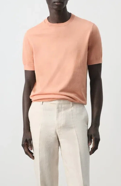 Mango Regular Fit Cotton T-shirt In Orange