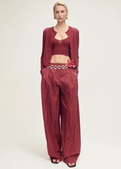 Mango Top Bordeaux - Femme - Xs -
