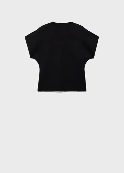 Mango Pull Ajusté Maille Fine Noir - Femme - L -  In Black