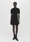 Mango Fine-knit Flared Dress Black In Black