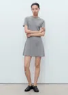 Mango Fine-knit Flared Dress Medium Heather Grey In Gray