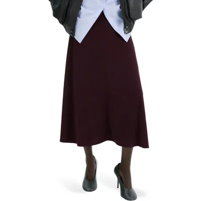 Mango Fine Knit Midi Skirt Wine In Multi
