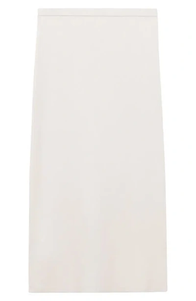 Mango Fine Knit Midi Skirt In Ecru