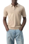 Mango Fine Knit Polo In Brown