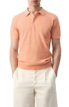 Mango Cotton Polo Shirt With Microstructure In Dark Orange