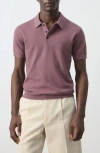Mango Fine Knit Polo In Pink