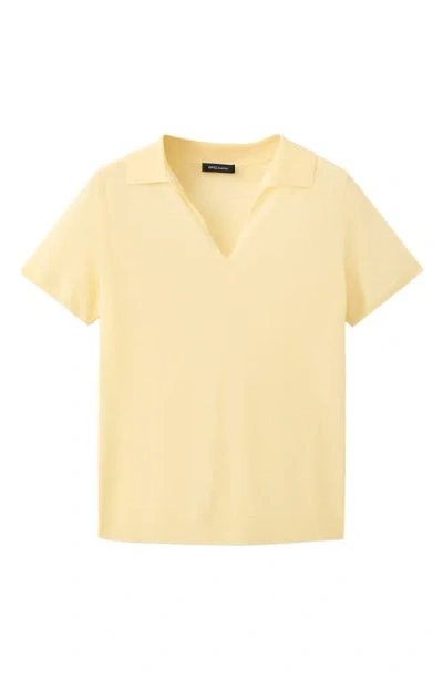 Mango Fine Knit Polo In Yellow