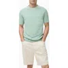 Mango Fine Knit Short Sleeve Sweater In Blue