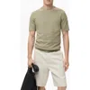 Mango Fine Knit Short Sleeve Sweater In Green