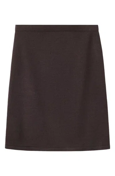 Mango Fine Knit Skirt In Brown