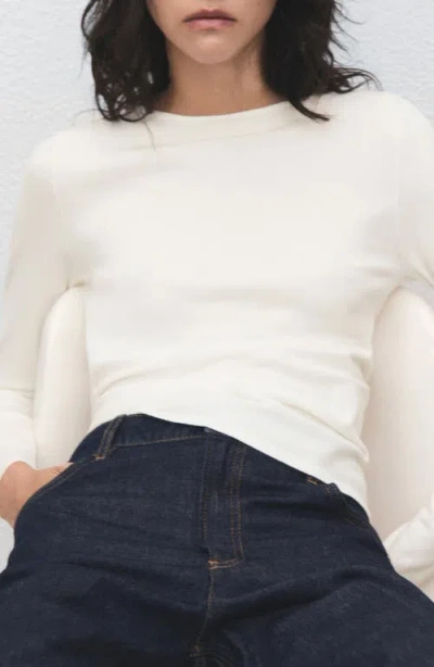 Mango Fine Knit Sweater In Neutral