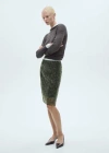 Mango Perkins-neck Fine-knit Sweater Charcoal In Charcoal