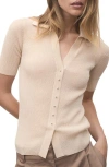 Mango Fine Knit Sweater With Shirt Collar In Multi
