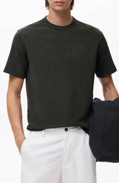 Mango Fine Knit T-shirt In Black