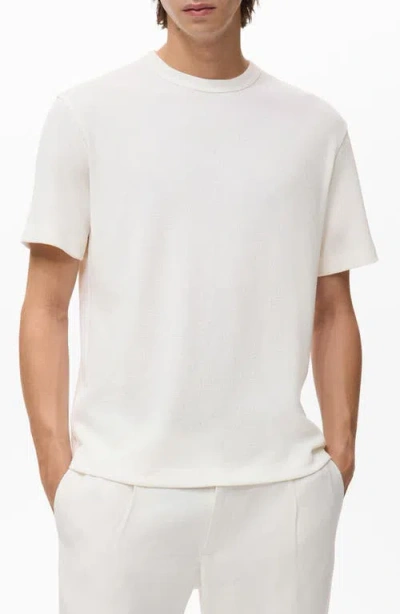 Mango Fine Knit T-shirt In White