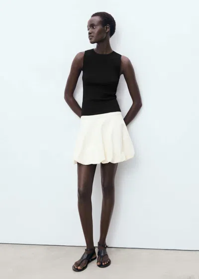 Mango Fine-knit Top Black