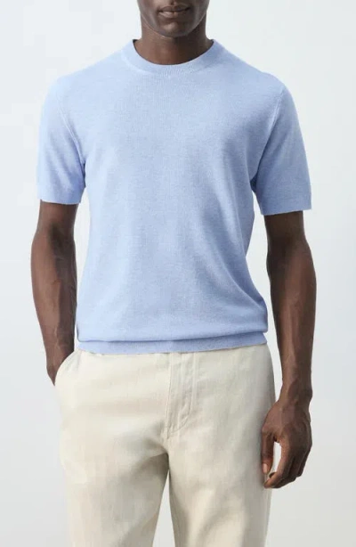 Mango Fine Knit T-shirt In Blue