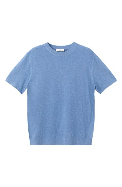 Mango Fine Knit T-shirt In Blue