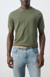 Mango Fine Knit T-shirt In Green