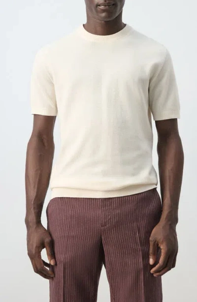 Mango Fine Knit T-shirt In White