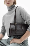 Mango Fine Knit Turtleneck Sweater In Light Heather Grey