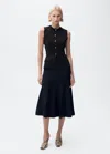 Mango Fine-knit Waistcoat With Buttons Chocolate In Chocolate