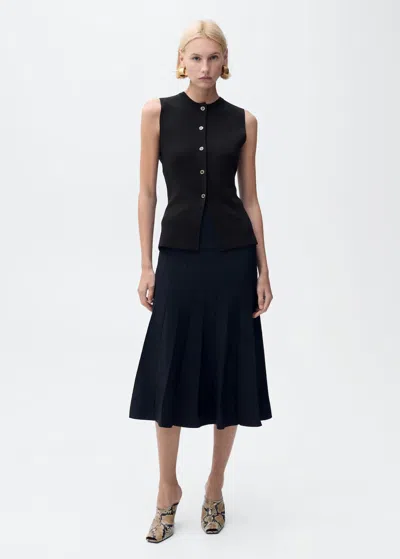Mango Fine-knit Waistcoat With Buttons Chocolate