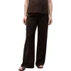 Mango Fine Knit Wide Leg Maternity Pants In Chocolate