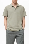 Mango Fine Rib-knit Polo In Green