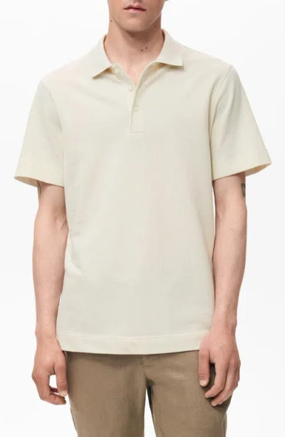 Mango Fine Rib-knit Polo In Multi