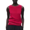 Mango Fine Rib Sweater Tank In Pink