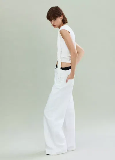 Mango Fine-knit Sweater With Tie Detail In White
