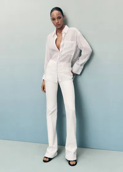 Mango Fiona Flared Mid-rise Jeans White