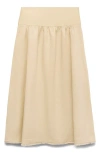 Mango Fiona Fray Hem Skirt In Yellow