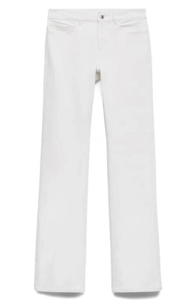 Mango Fiona Mid Rise Flare Jeans In White